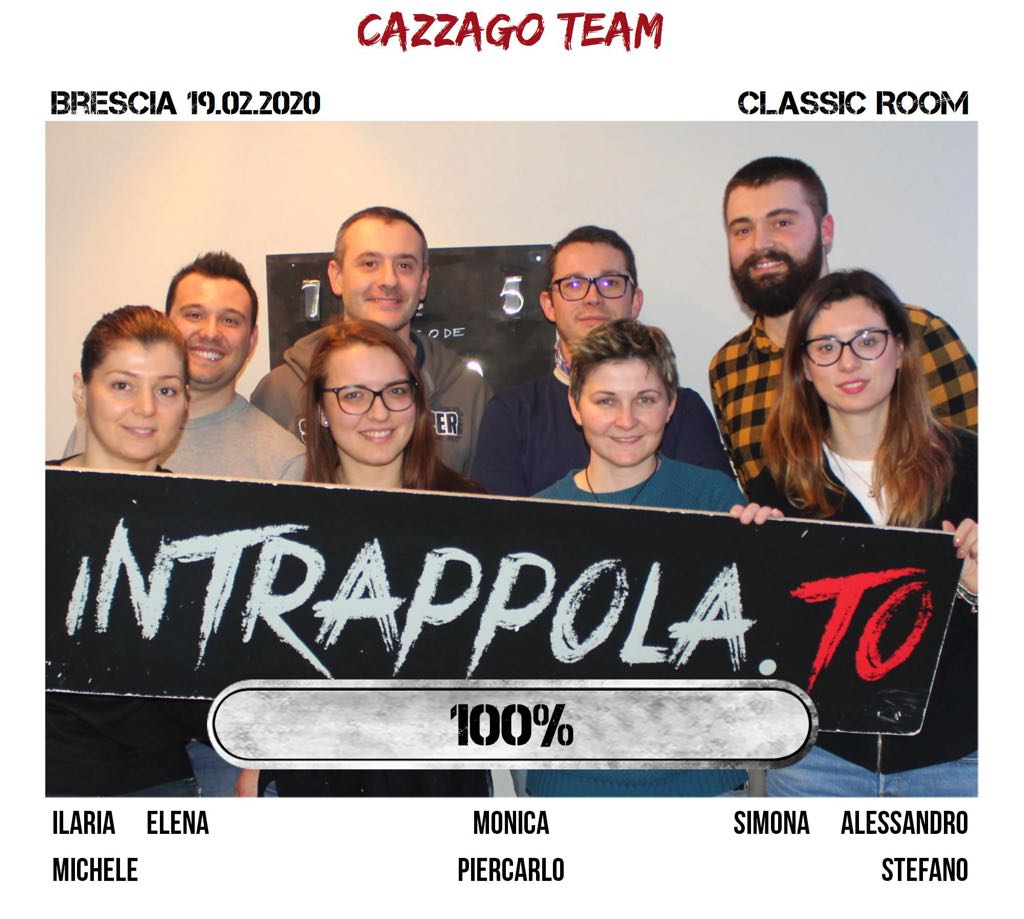 Il gruppo cazzago team è fuggito dalla nostra escape room Classic Room