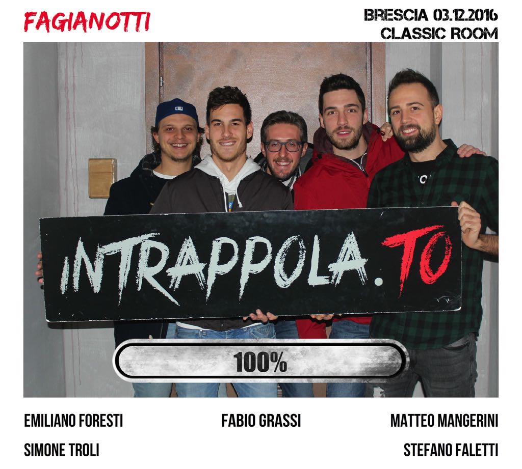 Il gruppo fagianotti è fuggito dalla nostra escape room Classic Room
