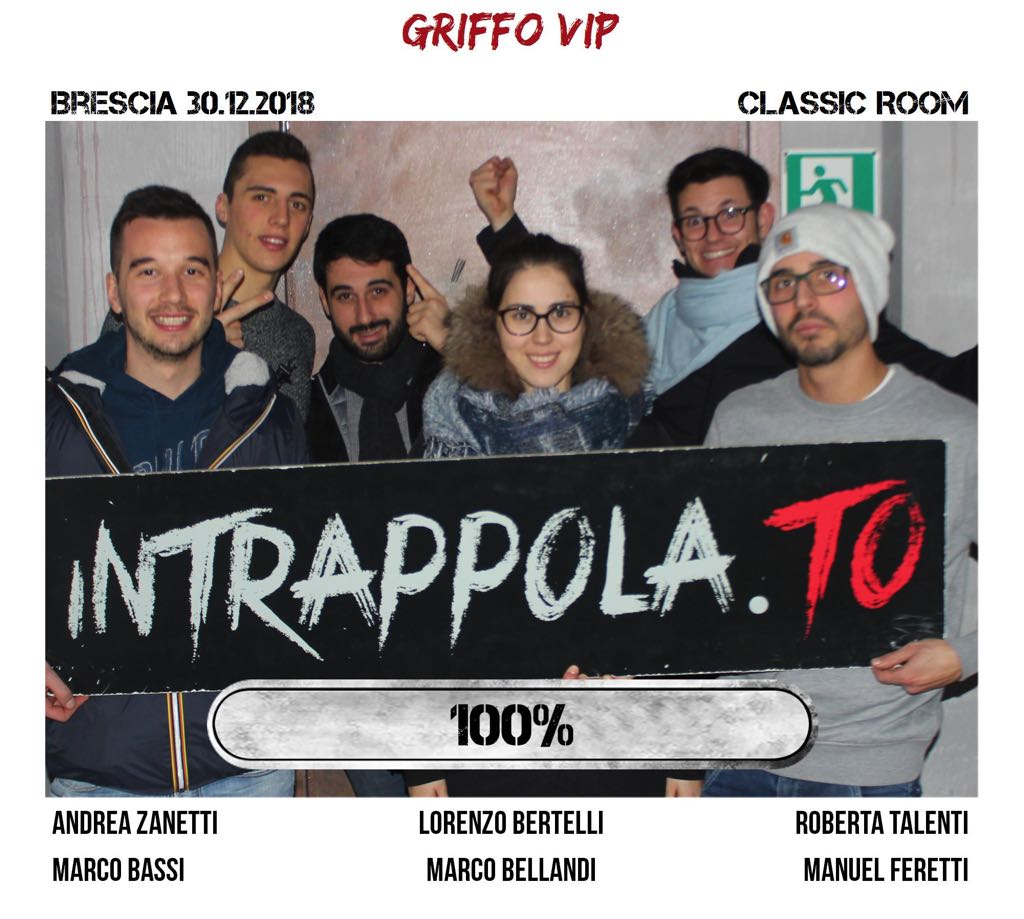 Il gruppo griffo vip è fuggito dalla nostra escape room Classic Room