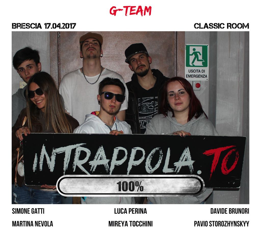 Il gruppo g-team è fuggito dalla nostra escape room Classic Room