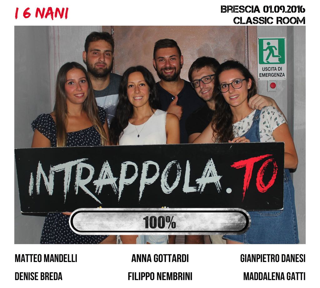 Il gruppo i 6 nani è fuggito dalla nostra escape room Classic Room