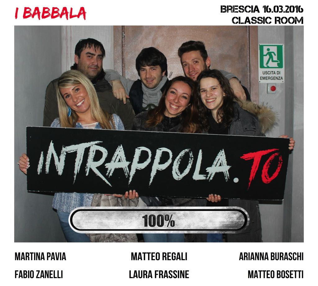 Il gruppo i babbala è fuggito dalla nostra escape room Classic Room