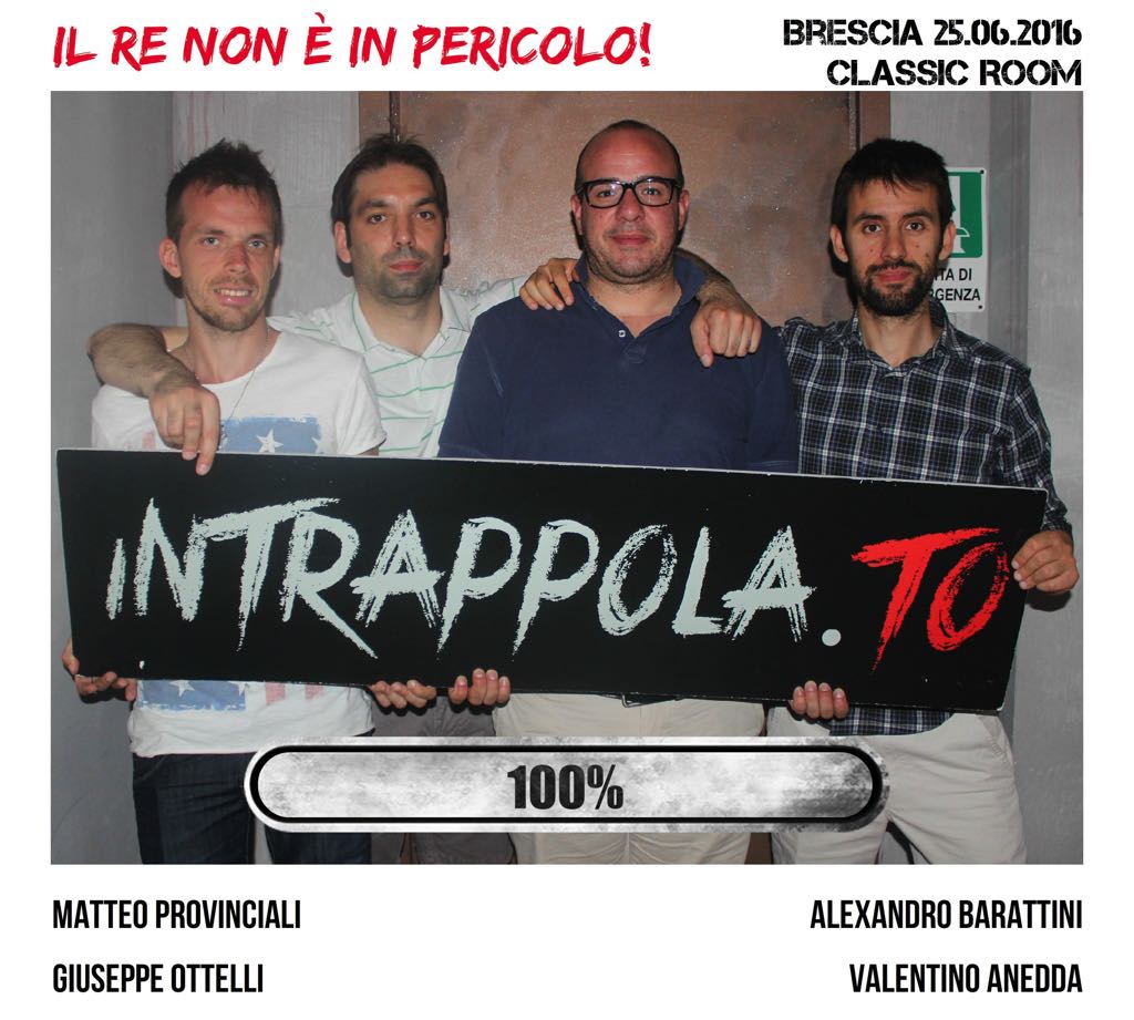 Il gruppo il re non è in pericolo! è fuggito dalla nostra escape room Classic Room