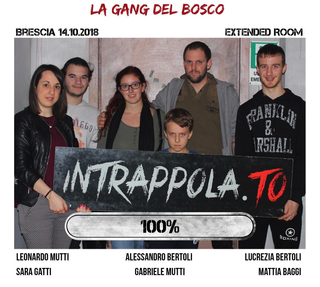 Il gruppo la gang del bosco  è fuggito dalla nostra escape room Extended Room