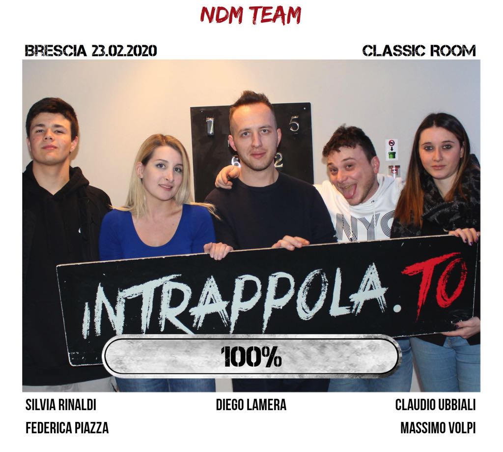 Il gruppo ndm team è fuggito dalla nostra escape room Classic Room