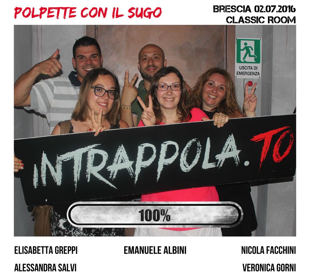 Il gruppo polpette con il sugo è fuggito dalla nostra escape room Classic Room