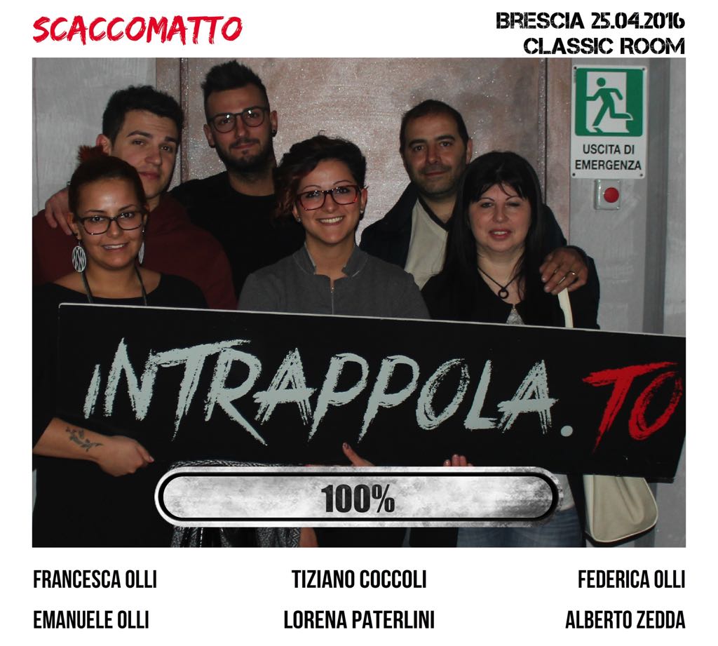 Il gruppo  è fuggito dalla nostra escape room Classic Room