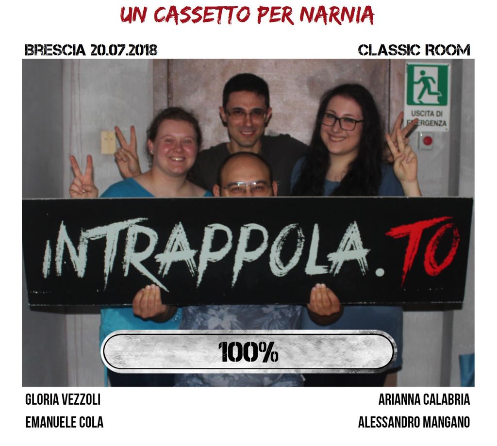 Il gruppo un cassetto per narnia è fuggito dalla nostra escape room Classic Room