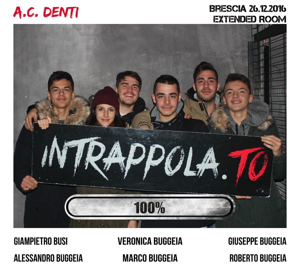 Il gruppo A.C. DENTI è fuggito dalla nostra escape room Extended Room