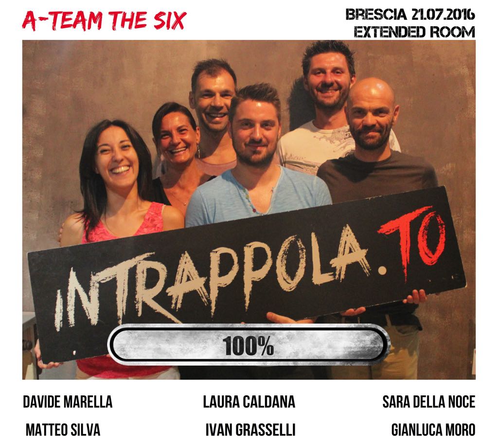 Il gruppo A-team the six è fuggito dalla nostra escape room Extended Room