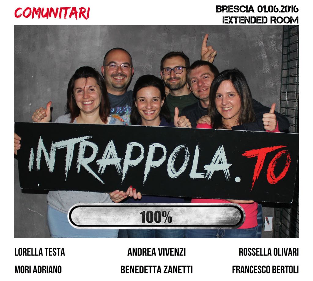 Il gruppo Comunitari  è fuggito dalla nostra escape room Extended Room