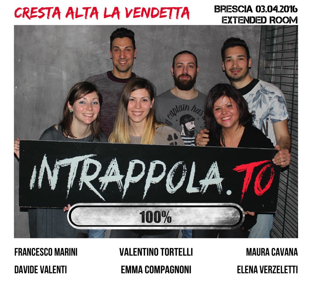 Il gruppo Cresta Alta la vendetta è fuggito dalla nostra escape room Extended Room