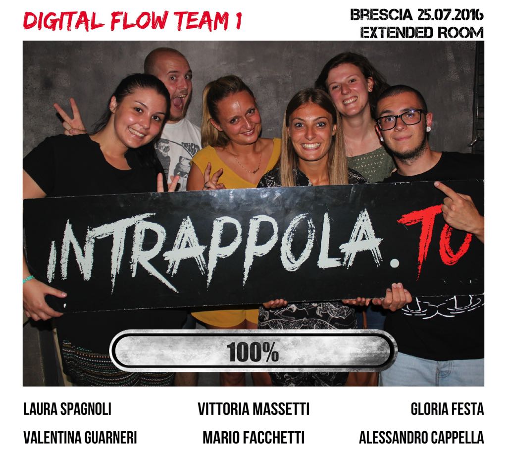 Il gruppo Digital Flow Team 1 è fuggito dalla nostra escape room Extended Room