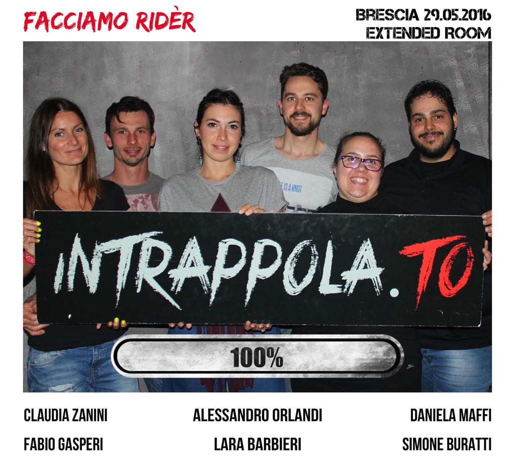 Il gruppo FACCIAMO RIDÈR è fuggito dalla nostra escape room Extended Room