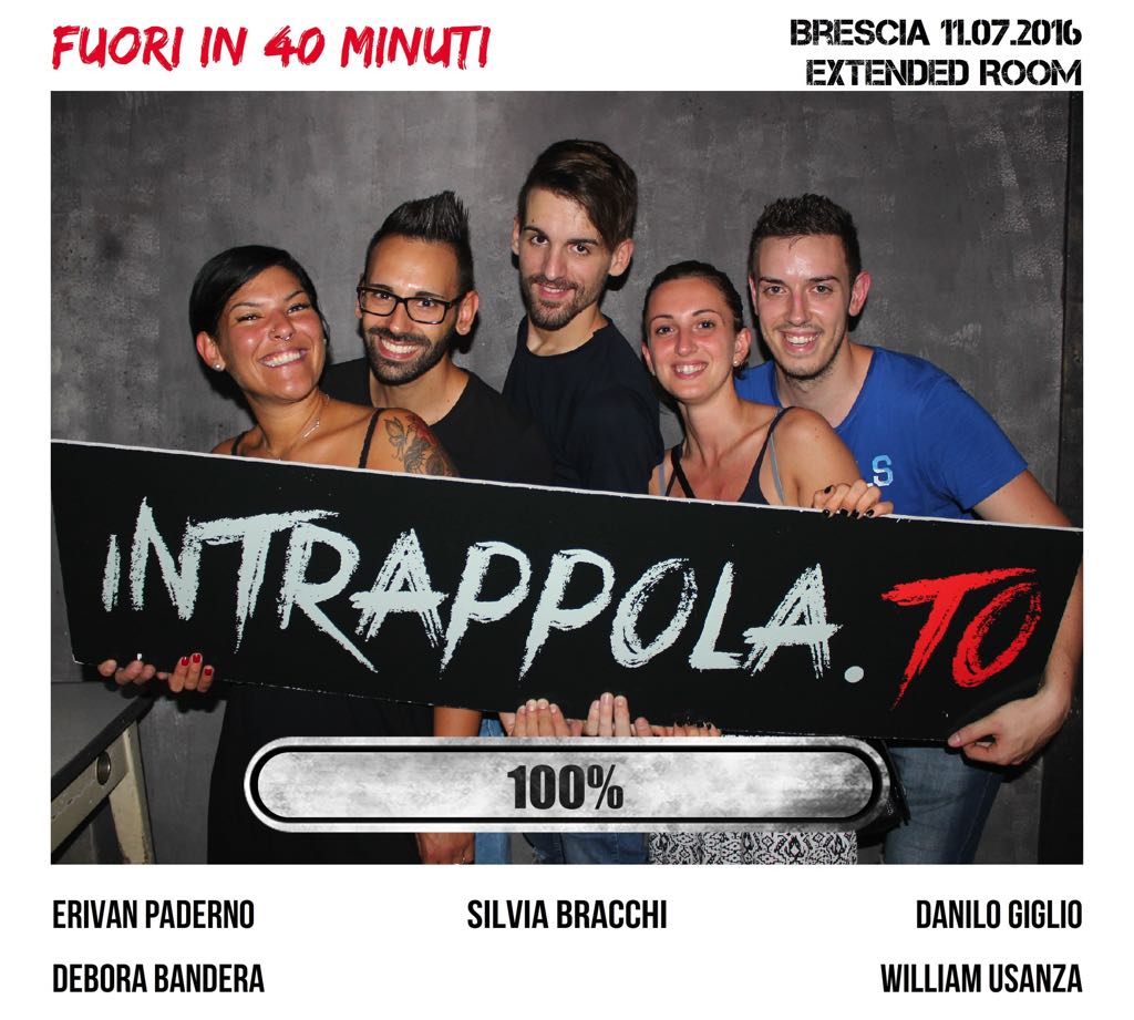 Il gruppo Fuori in 40 minuti è fuggito dalla nostra escape room Extended Room