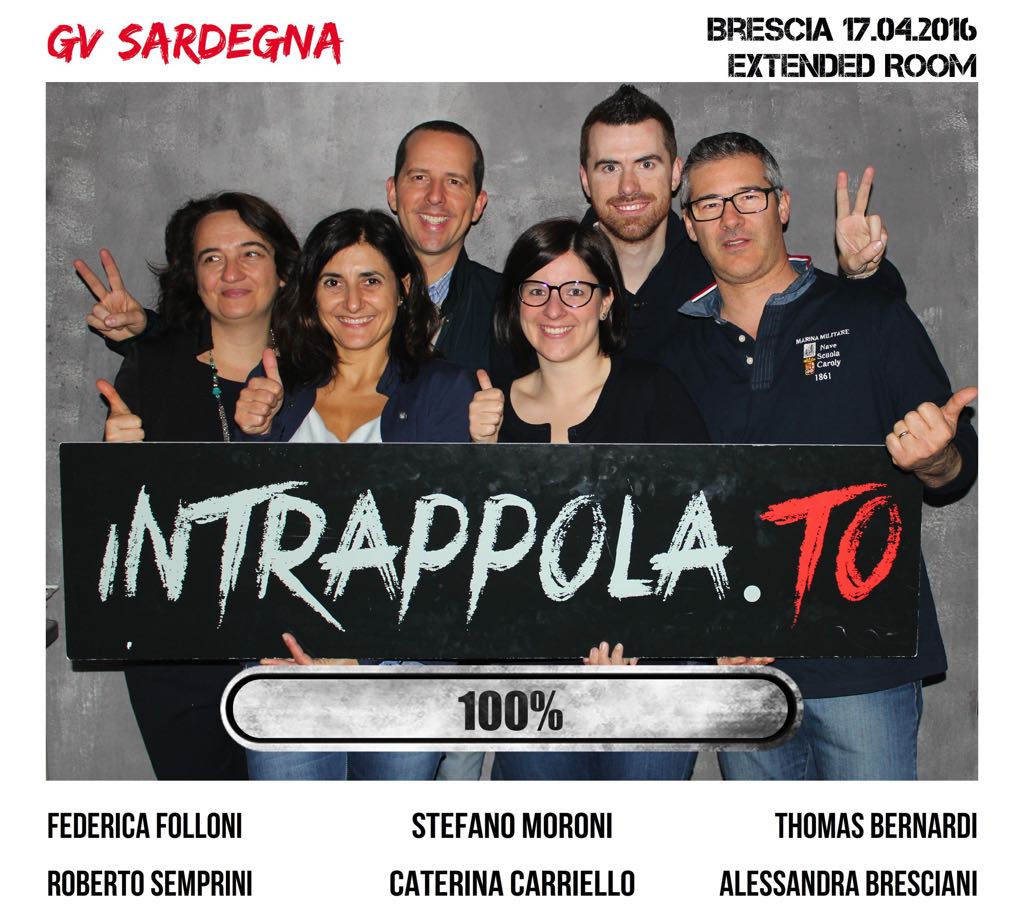 Il gruppo GV Sardegna è fuggito dalla nostra escape room Extended Room