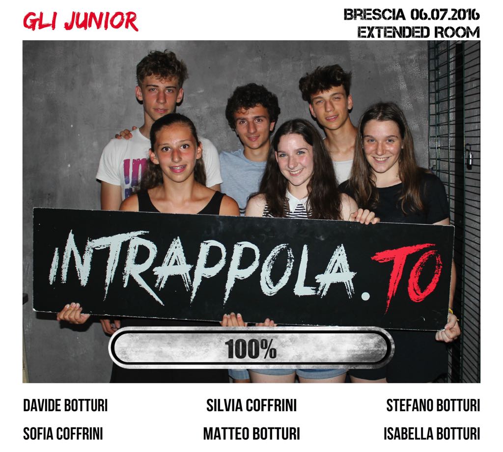 Il gruppo Gli junior è fuggito dalla nostra escape room Extended Room