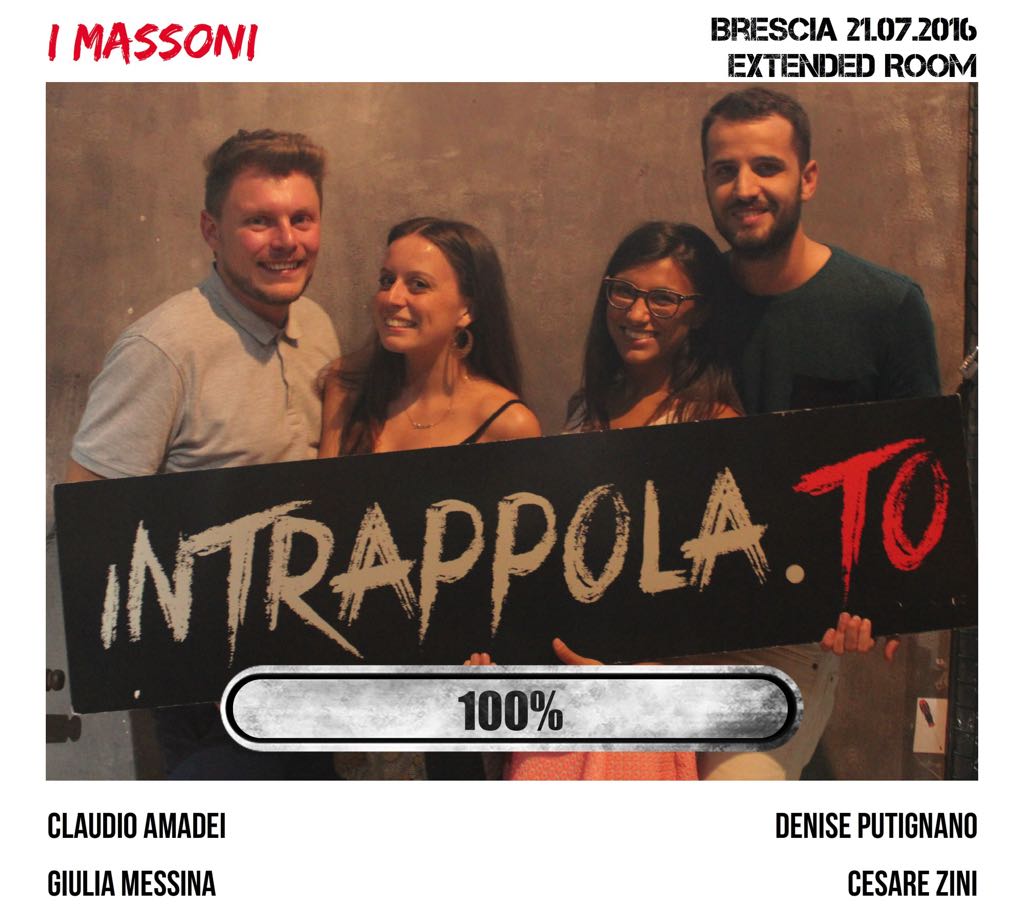Il gruppo I Massoni è fuggito dalla nostra escape room Extended Room