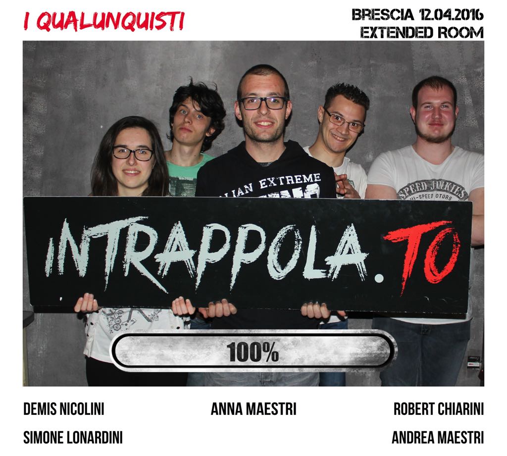 Il gruppo I QUALUNQUISTI è fuggito dalla nostra escape room Extended Room