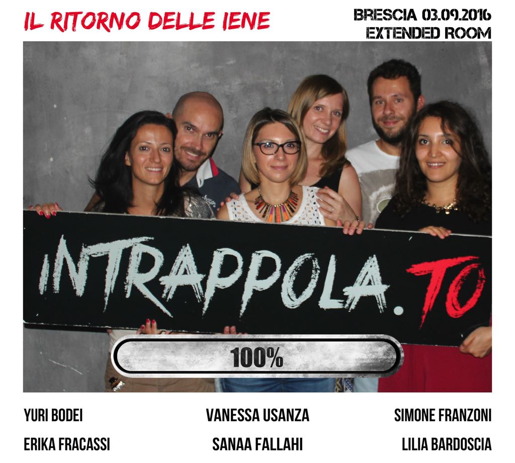 Il gruppo Il ritorno delle iene è fuggito dalla nostra escape room Extended Room