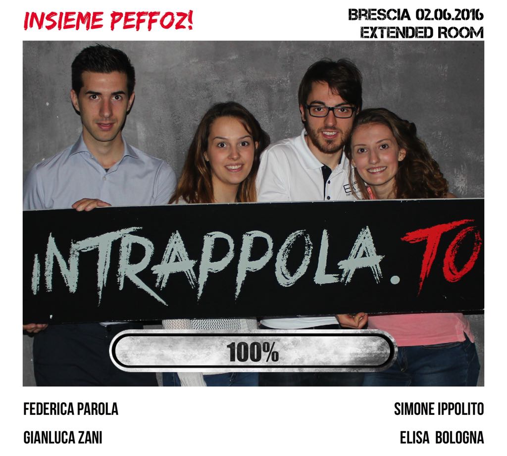 Il gruppo Insieme Peffoz! è fuggito dalla nostra escape room Extended Room