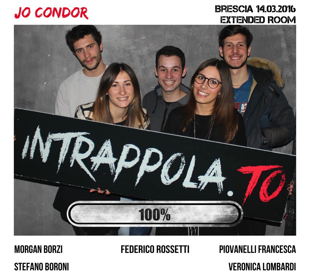 Il gruppo Jo Condor è fuggito dalla nostra escape room Extended Room