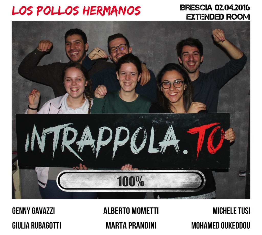 Il gruppo LOS POLLOS HERMANOS  è fuggito dalla nostra escape room Extended Room