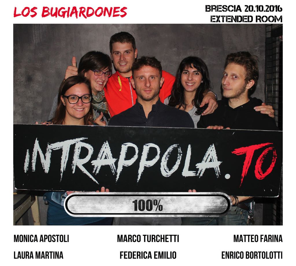 Il gruppo Los Bugiardones è fuggito dalla nostra escape room Extended Room
