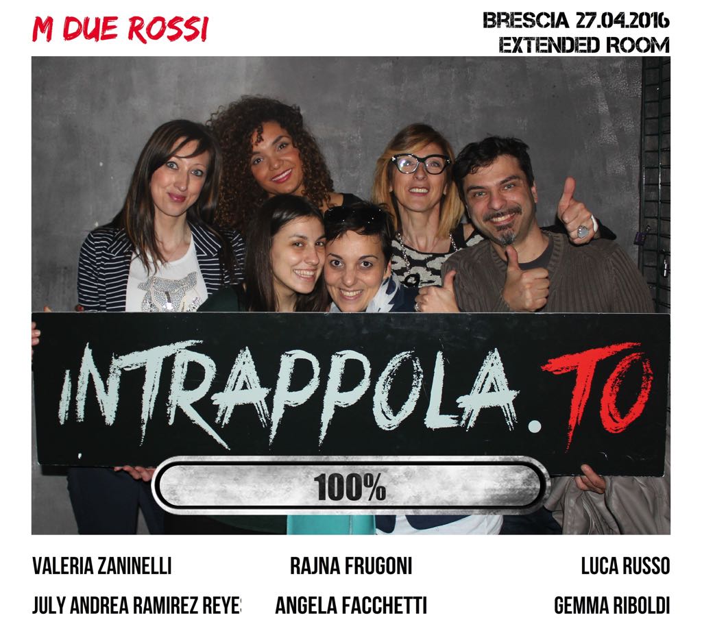 Il gruppo M DUE ROSSI è fuggito dalla nostra escape room Extended Room