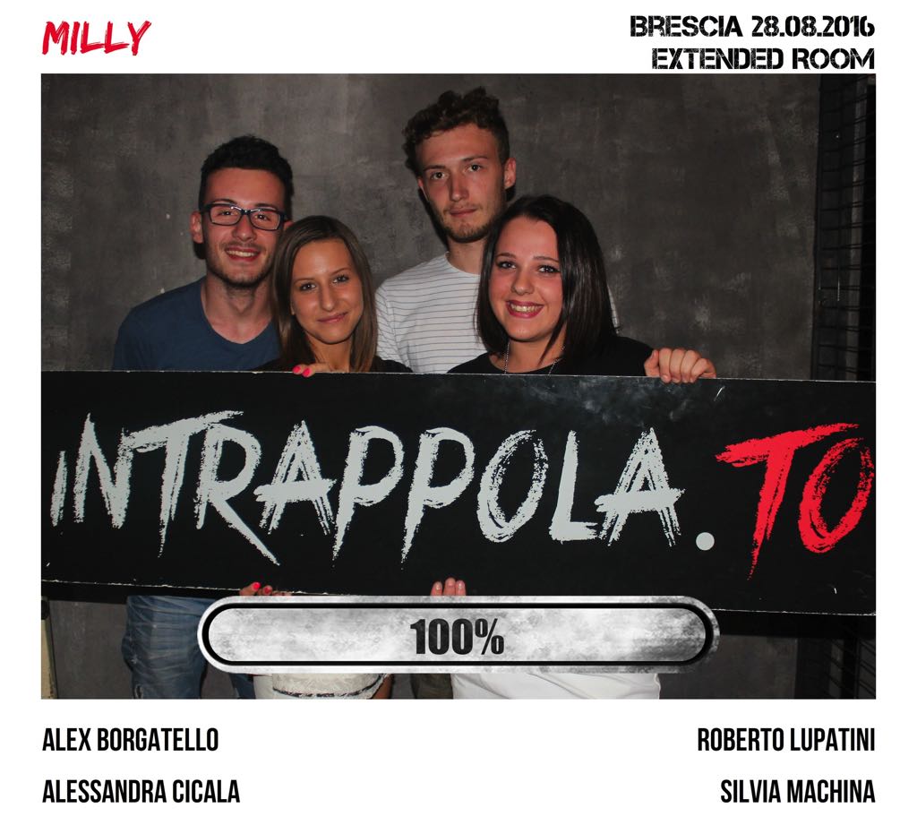 Il gruppo Milly è fuggito dalla nostra escape room Extended Room