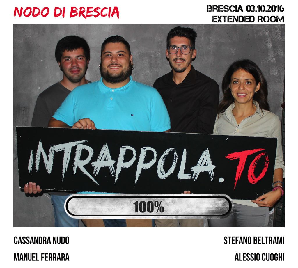 Il gruppo Nodo di Brescia è fuggito dalla nostra escape room Extended Room