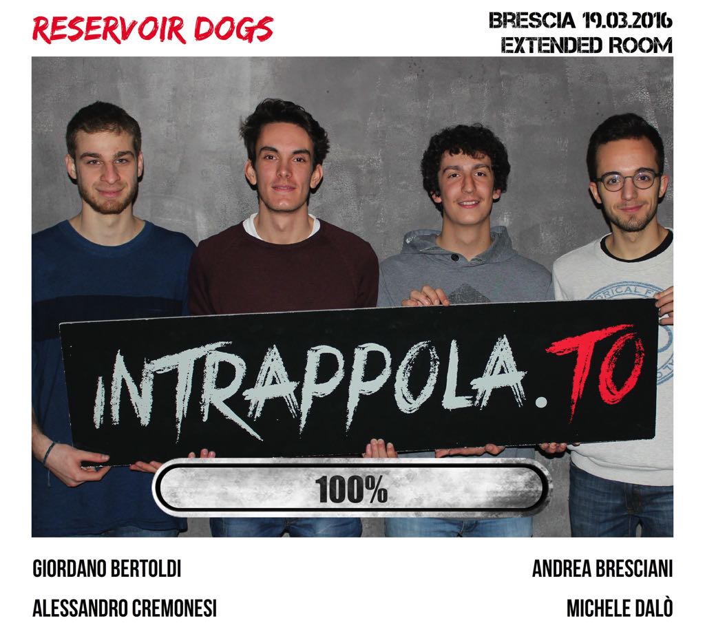 Il gruppo Reservoir Dogs è fuggito dalla nostra escape room Extended Room