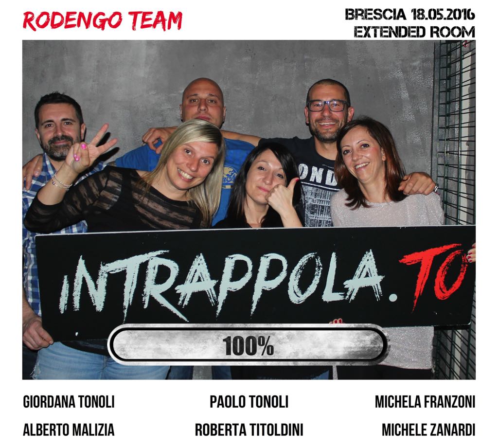 Il gruppo Rodengo Team è fuggito dalla nostra escape room Extended Room