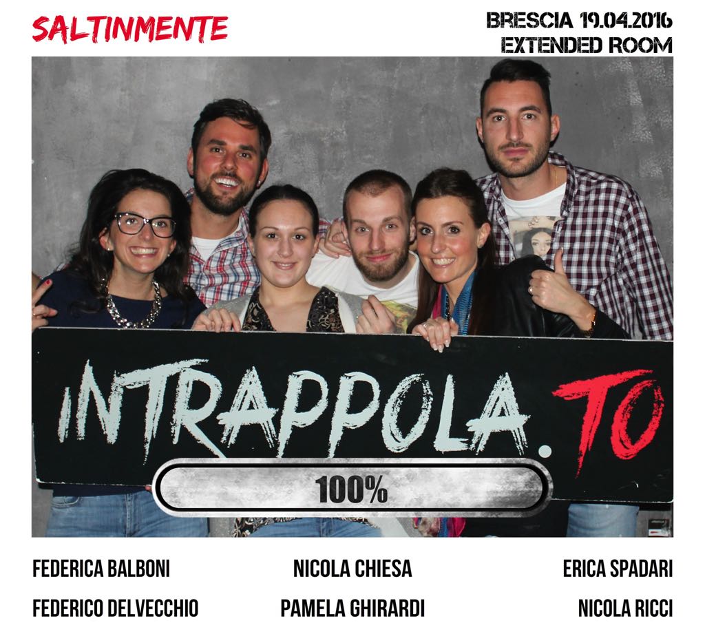 Il gruppo SALTINMENTE è fuggito dalla nostra escape room Extended Room