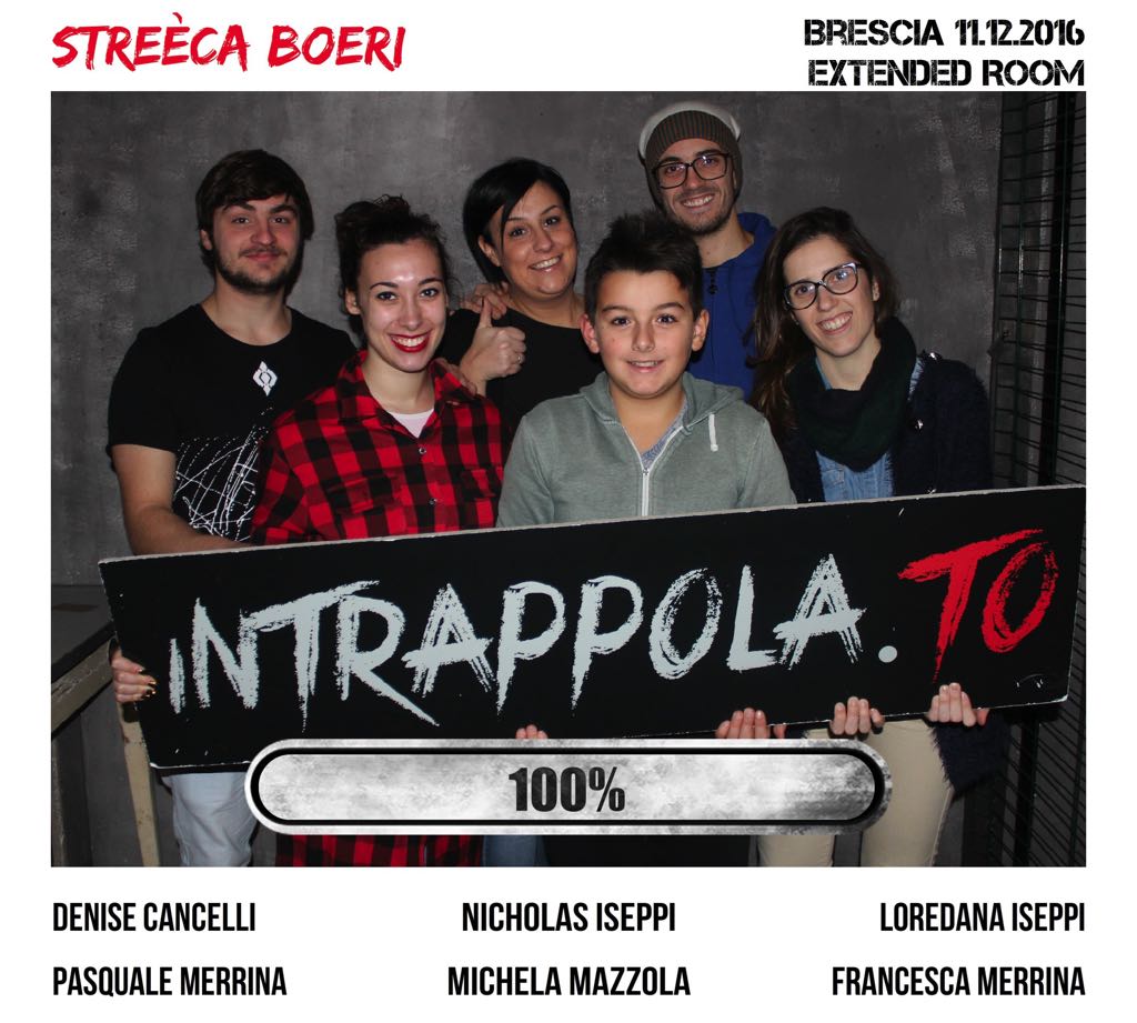 Il gruppo STREÈCA BOERI è fuggito dalla nostra escape room Extended Room
