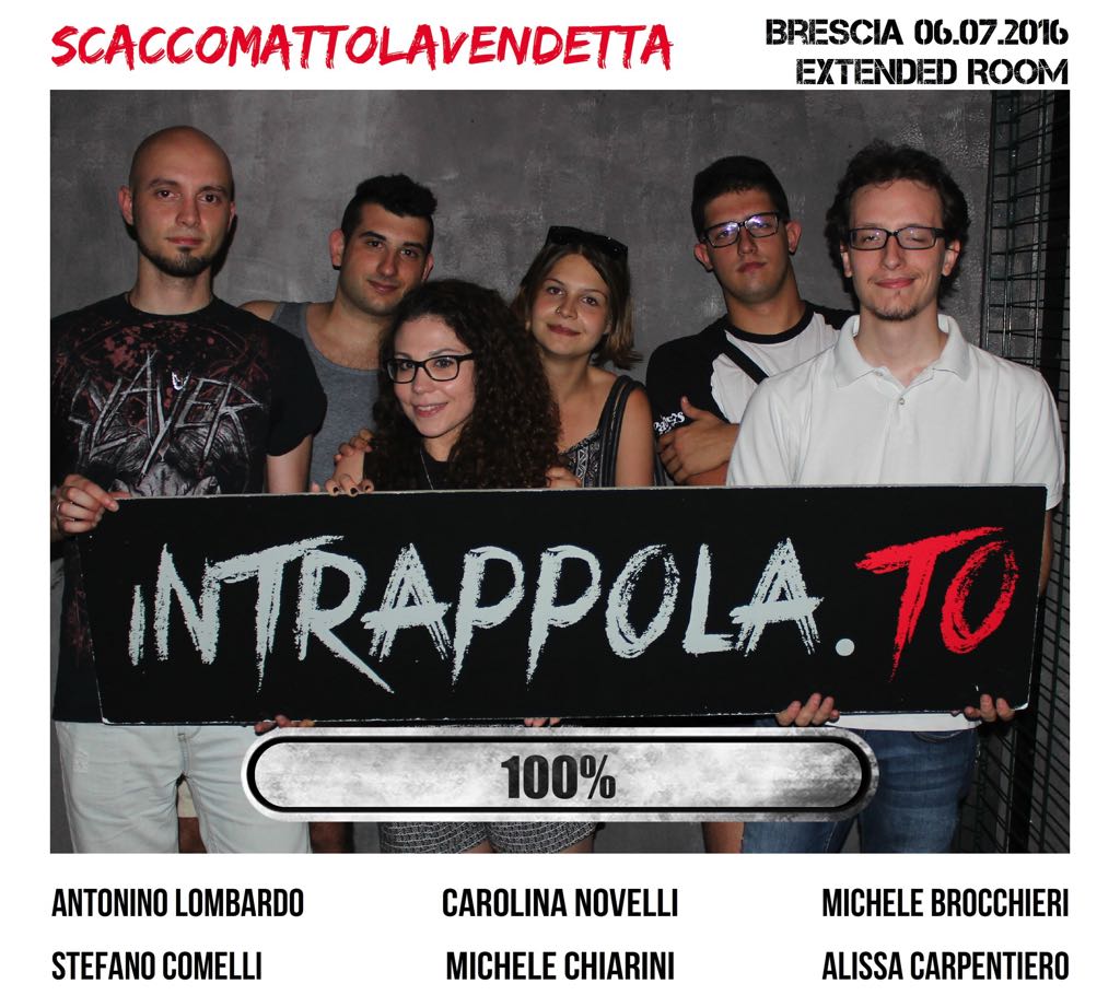 Il gruppo Scaccomattolavendetta è fuggito dalla nostra escape room Extended Room