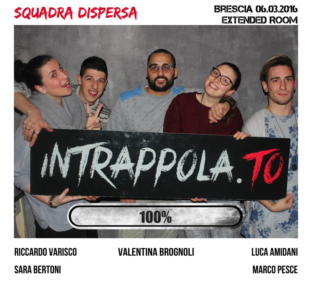 Il gruppo Squadra dispersa è fuggito dalla nostra escape room Extended Room