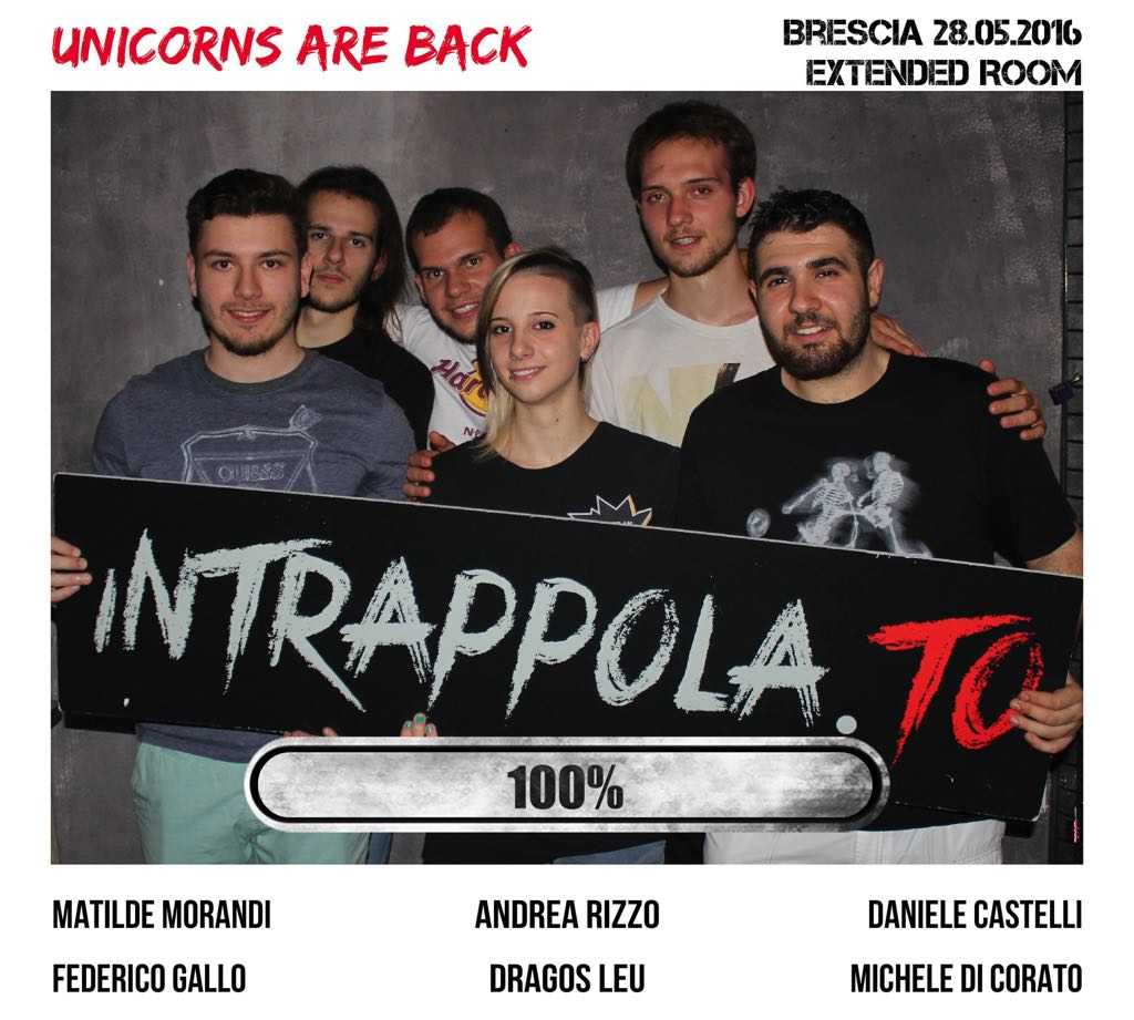 Il gruppo Unicorns Are Back è fuggito dalla nostra escape room Extended Room