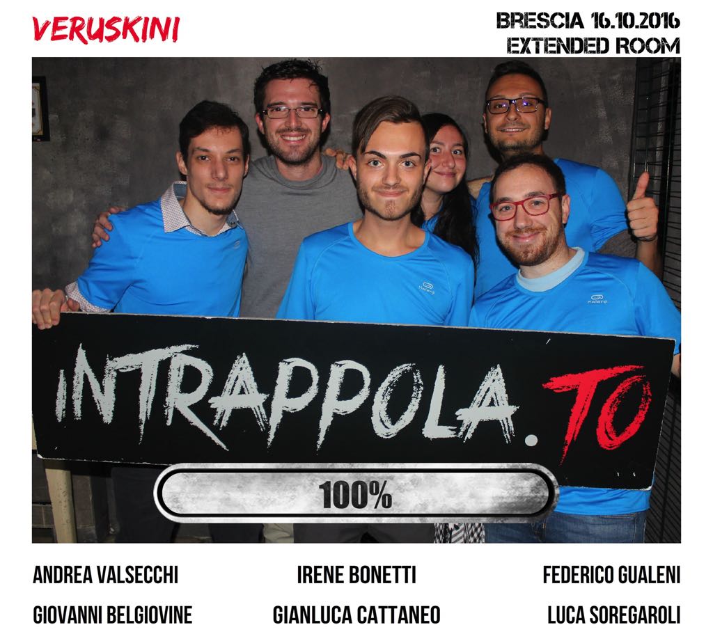 Il gruppo Veruskini è fuggito dalla nostra escape room Extended Room