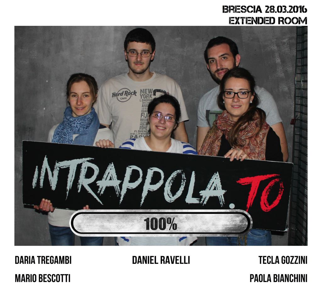 Il gruppo #escili è fuggito dalla nostra escape room Extended Room