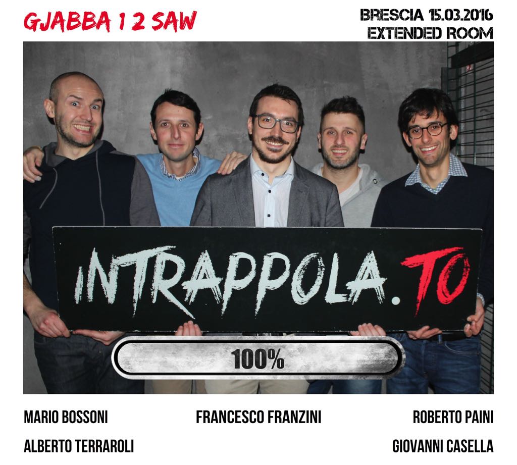 Il gruppo gjabba 1/2 saw è fuggito dalla nostra escape room Extended Room