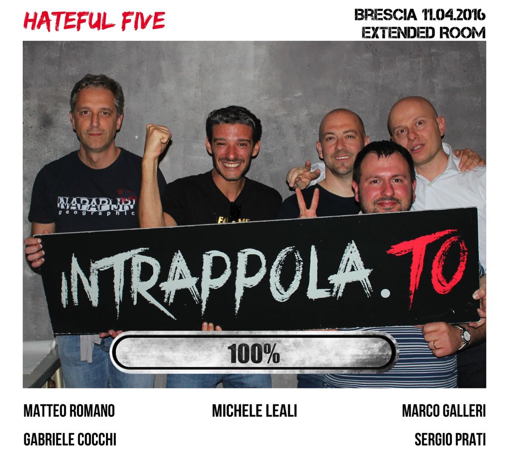 Il gruppo hateful five è fuggito dalla nostra escape room Extended Room