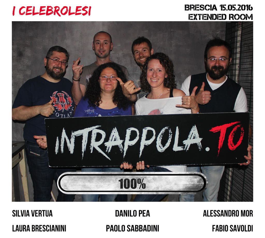 Il gruppo i celebrolesi è fuggito dalla nostra escape room Extended Room