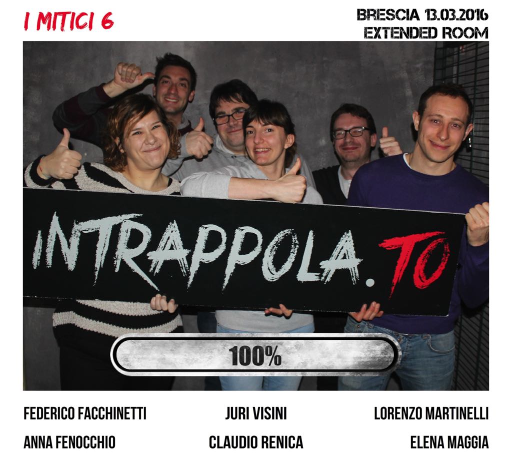 Il gruppo i mitici 6 è fuggito dalla nostra escape room Extended Room