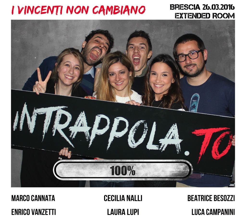 Il gruppo i vincenti non cambiano è fuggito dalla nostra escape room Extended Room