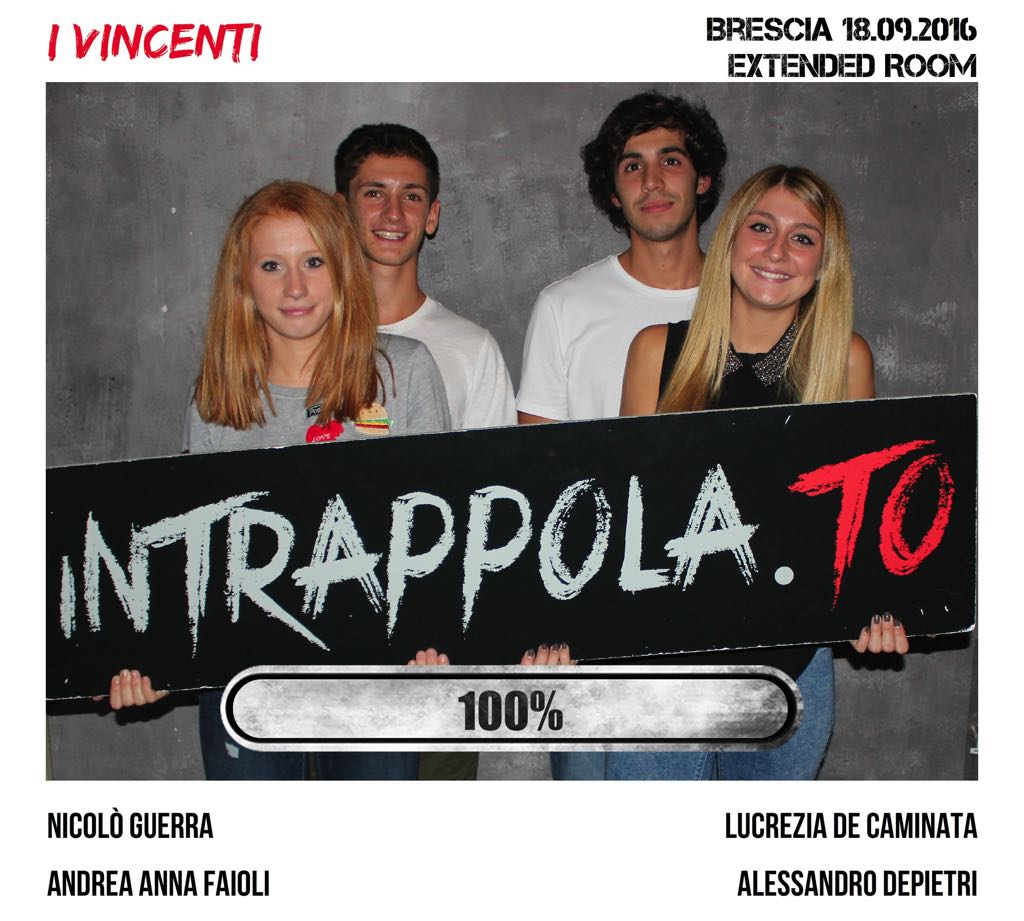Il gruppo i vincenti è fuggito dalla nostra escape room Extended Room