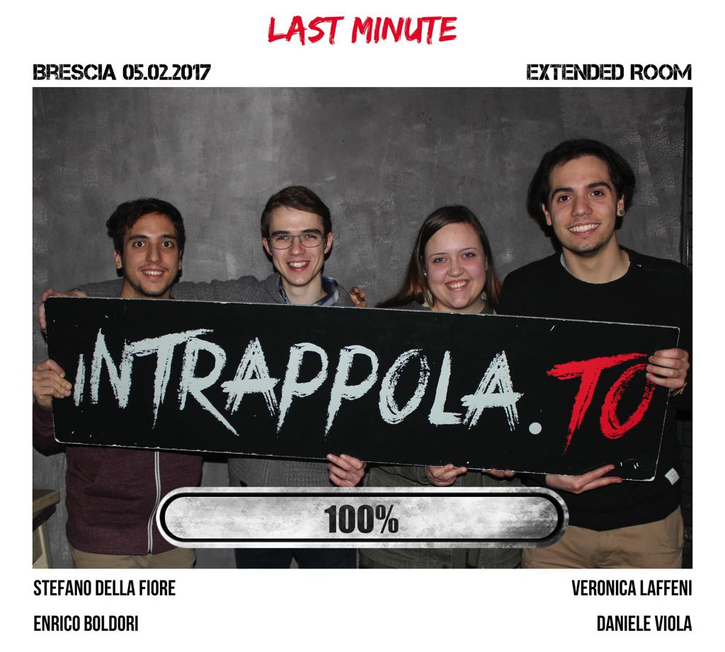 Il gruppo last minute è fuggito dalla nostra escape room Extended Room