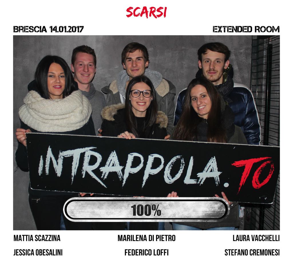 Il gruppo scarsi è fuggito dalla nostra escape room Extended Room