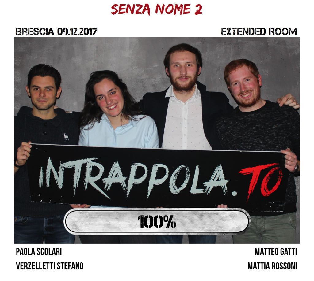 Il gruppo senza nome 2 è fuggito dalla nostra escape room Extended Room