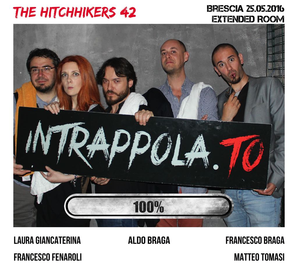 Il gruppo the hitchhikers 42 è fuggito dalla nostra escape room Extended Room
